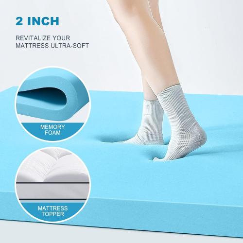 Size King Color white  King Size Dual Layer 4 Inch Memory Foam Mattress Topper, 2 Inch Gel Memory Foam and 2 Inch Cooling Pillow Top Mattress Pad Cover for Back Pain, Medium Support