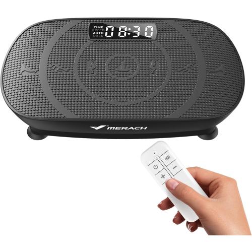 MERACH Vibration Plate Exercise Machine, Curved Vibration Plate for Lymphatic Drainage Weight Loss, Vibrating Plate with Real-Time Calorie Tracking on LED Display, Workout Equipment for Home Women Men