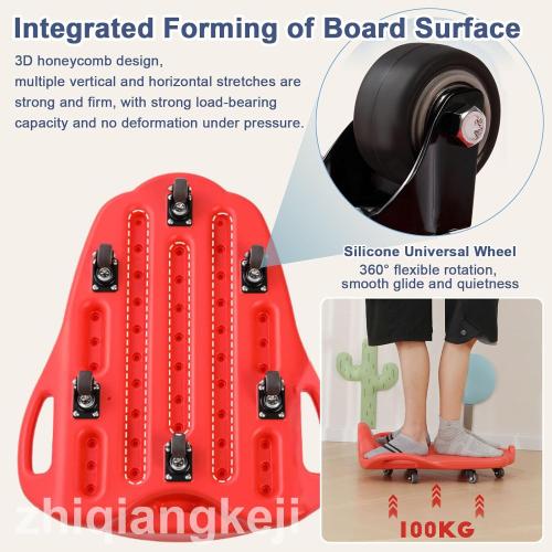 Scooter Board for Kids, Sitting Scooter with Silent Casters, Rocket-Shaped Gym Scooters, Kids Roller Board Sensory Toys, Children Indoor PE Scooters, Non-Slip Sitting More Safer,Green
