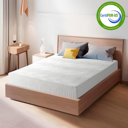 Twin Mattress Medium Firm 8 Inch Memory Foam Colchones Bed in a Box Cooling Gel Green Tea Twin Size Mattress with Breathable Soft Fabric Cover CertiPUR-US Pressure Relief