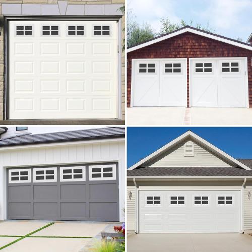 4 Pcs Garage Door Windows, Replacement Vinyl Windows Inserts Kit with UV Resistant Resin Glass, Garage Door Windows Inserts for Exterior Garage Doors, Clear Design(20.75x13.77'')