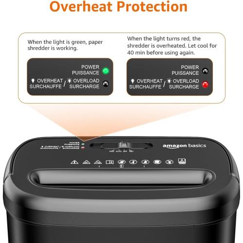 Amazon Basics 8-Sheet Cross Cut Paper Shredder and Credit Card Shredder - Black