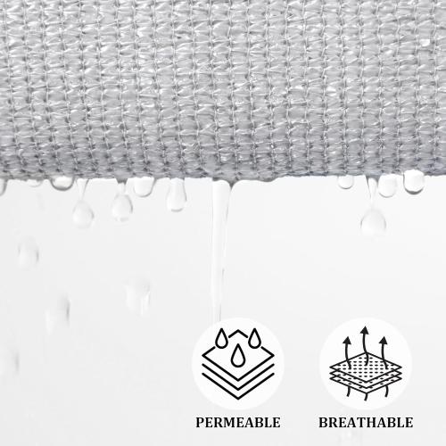 Shade&Beyond Triangle Sun Shade Sail 16'X16'X16' Permeable Canopy Light Grey for Patio Garden Yard Deck Pergola (We Make Custom Size)