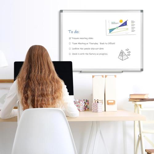 Double-Sided White Board 24x18 Dry Erase Magnetic for Wall | Smooth Writing Easy Clean, Magnetic Whiteboard for Wall, Double-Sided Dry Erase, Aluminum Frame, Home Office School