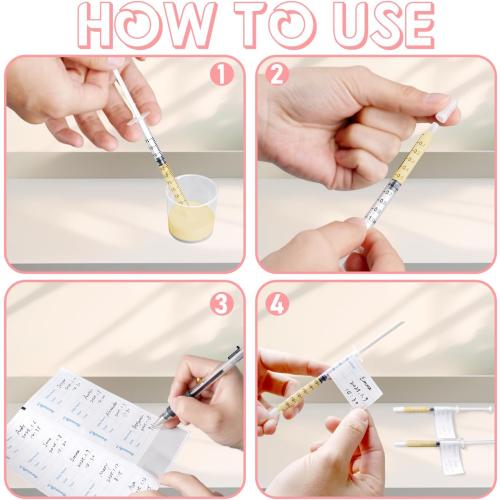 Colostrum Collector Kit Include 50pcs 1ml Sealed Breast Milk Collector No Needle Colostrum Syringes 5 Breastmilk Storage Bags and 1 piece 30 ml measuring cup with 50 Stickers