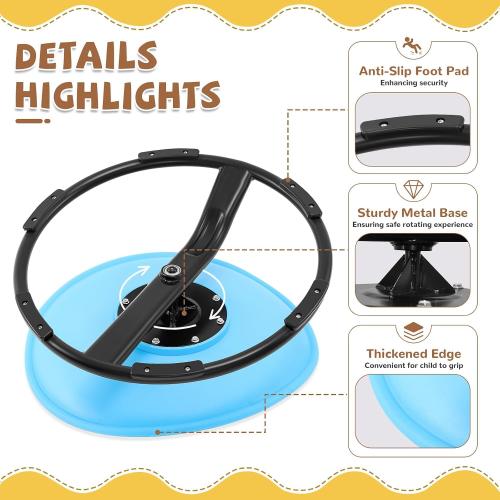 Zhenx Spinning Chair for Autistic Kids, Kids Sensory Swivel Chair, Sensory Spinner Seat for Toddlers with Autism & ADHD Children, Sit and Spin Training Body Coordination (Blue)