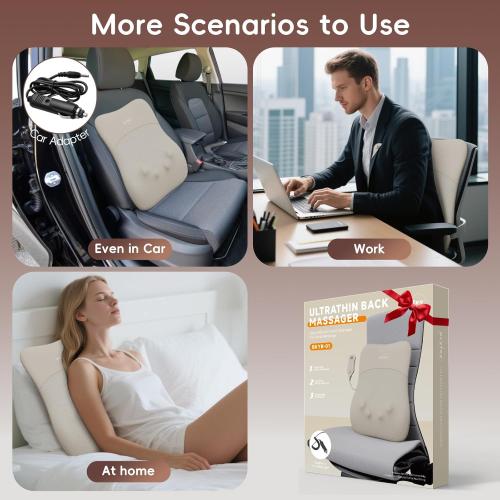 Back Massager, Rolling Up and Down Back Massager with Heat, Back Massage 4D Kneading for Pain Relief Deep Tissue, Ultrathin Shoulder Massager Mother's Day Gift for Women Men Parents, Black