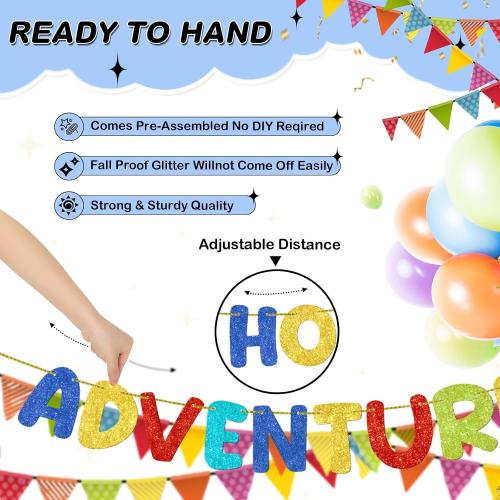 Fulmoon Pre Strung New Home Adventure Memories Banner, Colorful