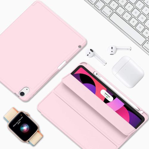 ZryXal iPad Air 11 Inch Case M3 2025 / M2 2024, iPad Air Case 5th Generation/4th Generation 2022/2020 10.9 Inch [Support Touch ID and Auto Wake/Sleep](New Pink)