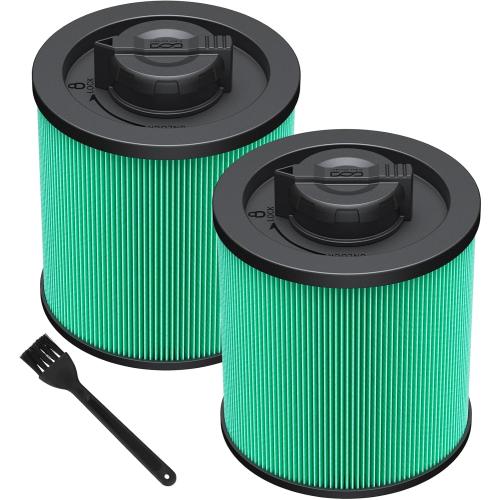 2 Pack DXVC6914 Cartridge Filter Replacement for DEWALT 6-16 Gallon Wet/Dry Vac, Compatible with DeWalt DXV06P DXV09P DXV10P DXV10PL DXV10SA DXV12P DXV14P DXV16P, Green