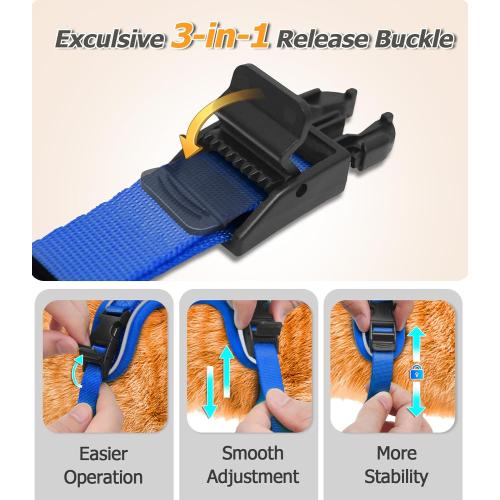 size XS Halypet Cat Harness and Leash Set [MAX Safety 4th-Gen Upgrade] Escape Proof Adjustable Cat Leash Comfortable Soft Vest Easy to Wear Kitten Harness with Reflective Strip for Cats Walking, XS Blue
