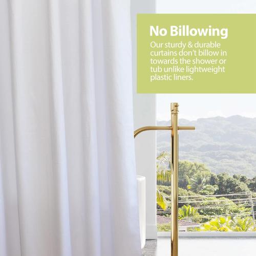 YISURE 100% Cotton Shower Curtains White, Luxury Fabric Curtain for Bathroom or Hotel, 72x72