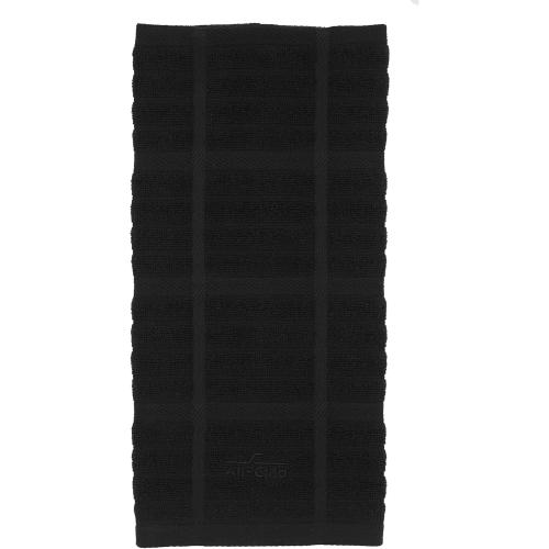 All-Clad Solid Kitchen Towel: Highly Absorbent, Super Soft Long Lasting - 100% Cotton, 17x30 Tea Towel for Cleaning & Drying Dishes, Pans, Glassware, or Countertops, (3-Pack), Black