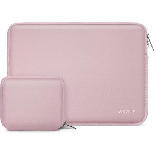 MOSISO Laptop Case 15 inch, 15 inch Laptop Sleeve Bag Compatible with MacBook Air 15 M4 A3241 M3 A3114 M2 A2941 2025 2024 2023, Dell XPS 15, Neoprene Computer Sleeve Bag with Small Case, Baby Pink