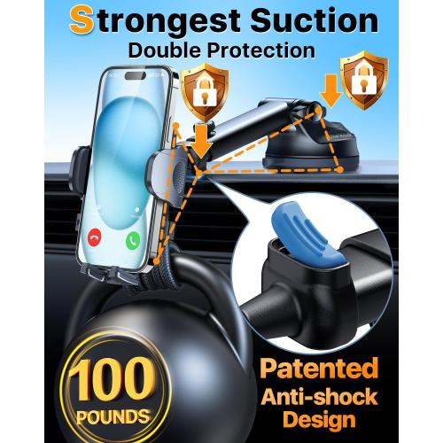 HTU 2026 Ultimate Best【True Military-Grade & Safety Cert】 Car Phone Holder