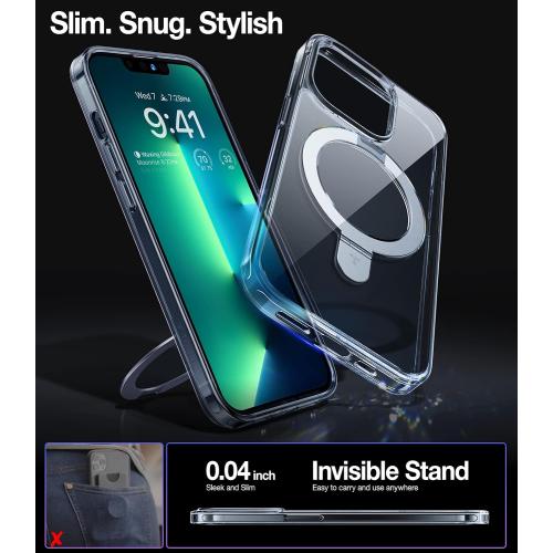 TORRAS Magnetic for iPhone 13 Pro Max Case 6.7 inch with Stand, Clear