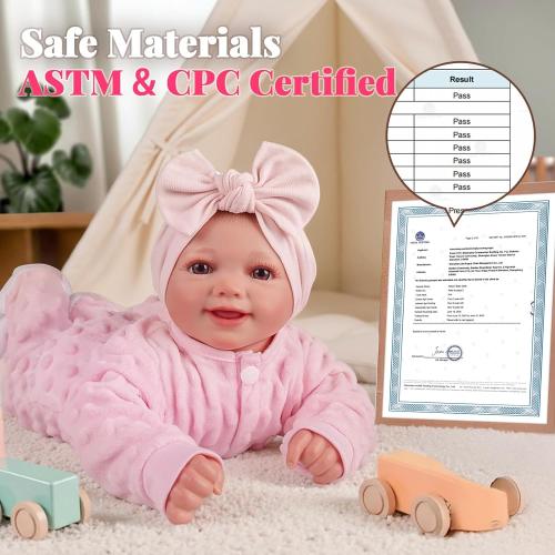 BABESIDE Reborn Baby Dolls Sunny - 17Inch Cute Soft Vinyl Realistic Baby Doll Poseable Smiling Real Life Baby Dolls with Complete Accessories for 3  Years Old Gifts