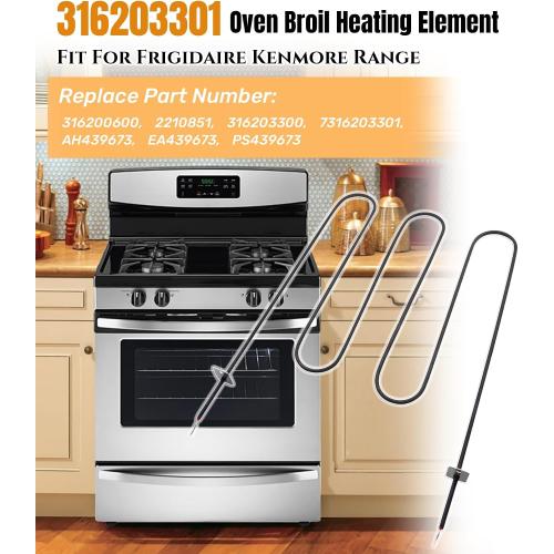 316203301 316203300 Oven Broil Heating Element Fit For Frigidaire Kenmore Range,Replaces 316200600,2210851,AH439673,EA439673,PS439673 Oven Bake Element ‼️mild rust‼️