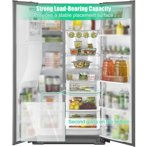 Glass 17x15 Upgrade 240350649 Glass Shelf Compatible with Frigidaire Crosley Refrigerator, Fridge Glass Bottom Shelf Crisper Replacement 17x15 Replace 241711236 240443328 240350602 240350633