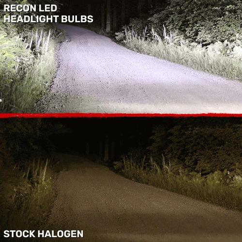RECON H13 Premium 12V 25W High Power Bulbs (Pair) – 6000K Pure