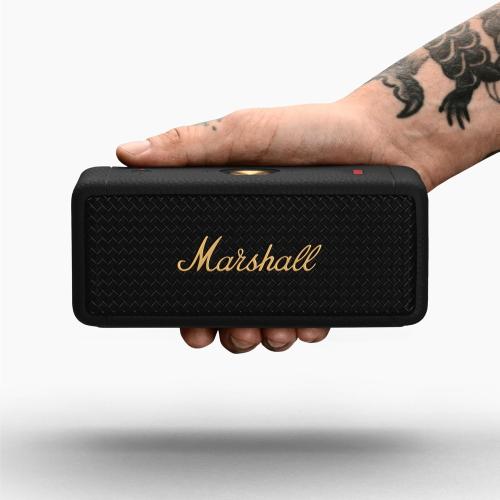 Black & Brass Marshall Emberton II Portable Bluetooth Speaker, Black & Brass