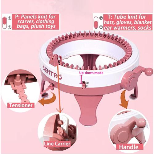 Cyandream Sentro 40 Needles Knitting Machine for Adults and Beginners, Smart Automatic Circular Knitting Loom Crochet Machine Kit for Scarves,Hat,Sock,Gloves,Sweater