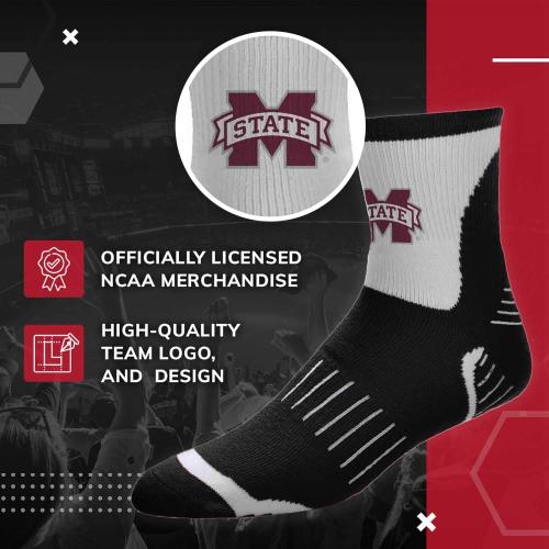 Size MD For Bare Feet Adult NCAA Surge Quarter Length Crew Socks - All Weather Performance - Men & Women - Enhance Your Team Footwear