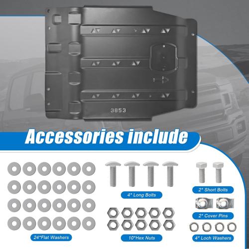 Manganese Full Skid Plate Compatible with 2015-2022 Ford F150 Transmission Skid Plate Splash Panel Shield（Not fit PowerBoost） (Transmission Skid Plate)