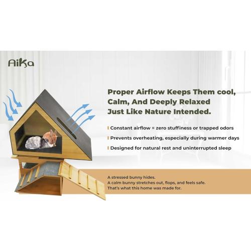 Wooden Rabbit Hideout Castle – Indoor Bunny House & Hut for Rabbits, Guinea Pigs, Chinchillas & Small Pets – Medium Size Habitat – Durable Wooden Rabbit House for Indoor & Outdoor Use