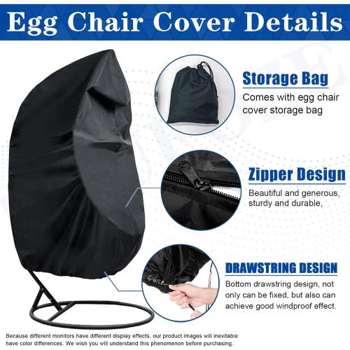 Egg Chair Cushion, Hanging Basket Chair Cushions with Pillow, Soft Outdoor Swing Cushions Replacement with Waterproof Patio Egg Chair Covers (Grey)