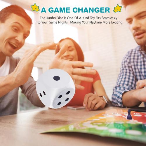 Shappy 3 Inches Foam Dice Fun Filled Large Educational Toy Kawaii Giant Decorative Eva Foam Jumbo Dice Big Square Building Blocks for Board Game Nights Learning Sessions(Red Green White,3 Pcs)