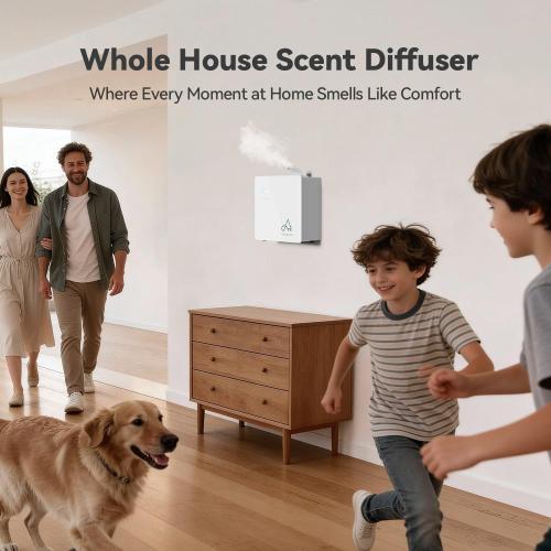 2025 Upgraded 3500 Sq.Ft Smart Scent Diffuser - HVAC System, Whole House Aroma & Hotel Collection Diffuser, Waterless Essential Oil Diffuser for Home Large Room, Cold Air Tech, 600mL (Pure White)