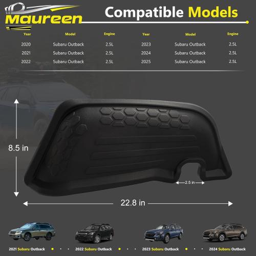 Color Black Cargo Side Protectors (2-Piece Set) - Exact Fit for Subaru Outback 2020 2021 2022 2023 2024 2025 Models - Heavy Duty Rubber Trunk Liner Replacement for OEM J501SAN260 - Interior Car Accessories