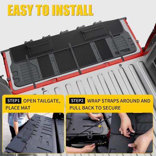 Tailgate Bike Pad Compatible with Ford F150 55'' Truck Tailgate Cover Hold Up to Five Bicycles with 2 Tool Pockets Non-Slip Waterproof Protection Transport Pad for F-150 Accessories