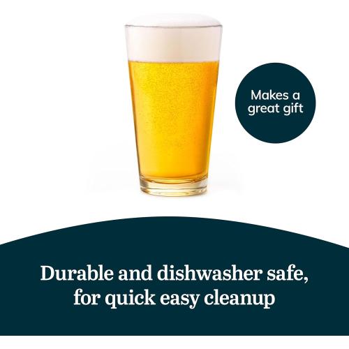 Libbey 1639HT Restaurant Basics DuraTuff 16 oz Pint Glasses Set of 12, All Purpose Heavy Duty Glasses, Glass Drinkware for Beer, Water, Soda and More