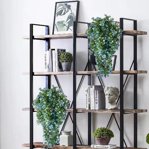 Lakiyfye Vine Plant Fake 4 Pcs Ferns Artificial Plants Large Faux Hanging Plant Artificial Hanging Plants Wall Plants Fake Ivy Room Decor Home Garden Wedding Party Indoor Outdoor Decorations(Blue)