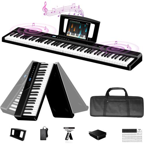 TERENCE Keyboard Piano 88 Keys V50 Digital Piano Weighted Dynamic Keyboard 30W Speakers Touch-Sensitive Control Panel Inbuilt Video and Audio Recording Feature Headphone and External Speaker Support