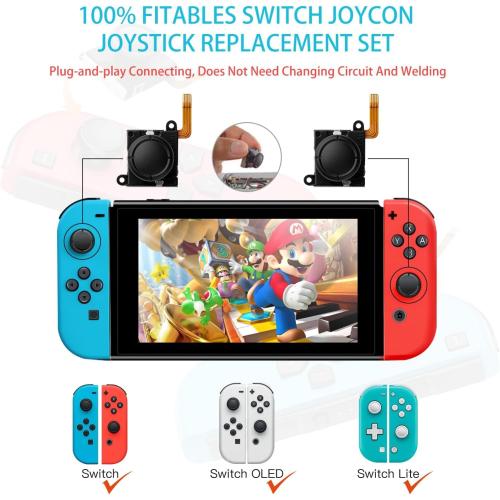 GuliKit Switch JoyCon Joystick Replacement, TMR Joystick, Updated Anti-Drift TMR Electromagnetic Joystick For Switch LCD/OLED Joy Con & Switch Lite with Repair Kit Accessories (2 Pack)