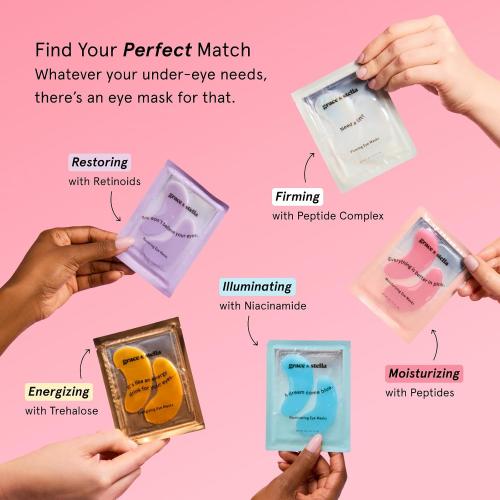 grace & stella Award Winning Under Eye Mask - Gifts for Women - Reduce Dark Circles, Puffy Eyes, Wrinkles, Under Eye Patches - Birthday, Bachelorette Party Favors - Vegan Self Care (14 Pairs, Pink) | Gift For Women Under Eye Mask for Dark Circles & Undereye Bags - Bachelorette Party Favors - Vegan Self Care (14 Pairs, Pink)