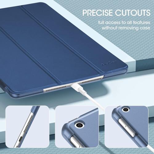 ProCase for iPad 9th/ 8th/ 7th Generation Case 10.2 Inch, Darkblue | 10.2 iPad Case 9th/ 8th/ 7th Gen Cover (2021/2020/2019), Slim Smart Cover With Translucent Hard Shell Back, Auto Sleep/Wake