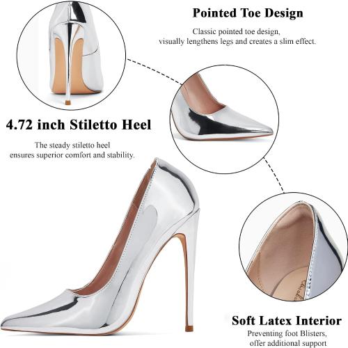 U.S. 7.5 Elisabet Tang Women's High Heels Pumps Closed Pointed Toe Stiletto 4inch Heels Classic Office Special Dressy Wedding Pump Shoes