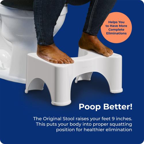 Squatty Potty The Original Bathroom Toilet Stool Height, White, 9 Inch (Pack of 1)