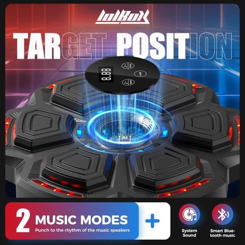 LOLBOX Music Boxing Machine for Adults,Smart Boxing Training Machine,Wall Target Punching Workout for Kids,Reflex Training Suitable for Home,Office,Gym,Fun Fitness Equipment