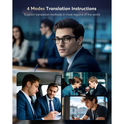 AI Translation Earbuds Real Time,188 Language Translator Earbuds, Audifonos Traductores Inglés Español,3-in-1 Translating Device,Noise Cancelling Translate Ear Buds with for Travel & Business Meetings