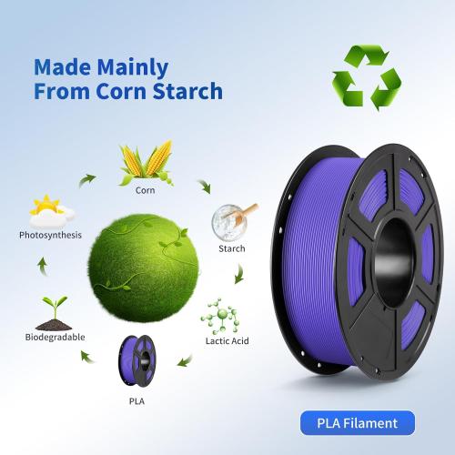 ANYCUBIC PLA Filament 1.75mm Bundle, 3D Printing PLA Filament 1.75mm Dimensional Accuracy  /- 0.02mm, 1KG Spool (2.2 lbs), 2KG Purple   Green