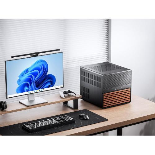 JONSBO N5 NAS Pc Case, E-ATX,12HDD 4SSD Drive Bay GPU HP Host, Supports Max. 4 GPU,E-A.TX(330mm) MB/ATX PSU Supports, with 3 Fans Built-in, 8 Slots PCI, Solid Wood Veneer Computer Case,Home Server