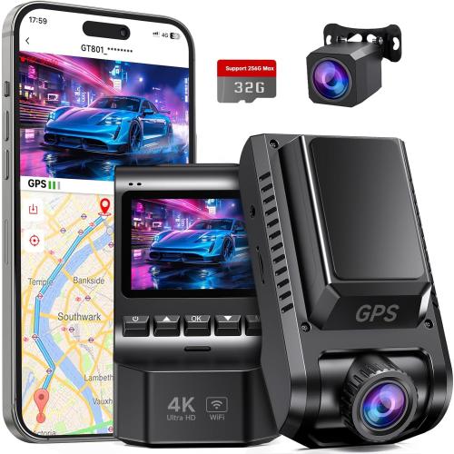 Dash Cam Front and Rear, 4k 1080P Dual Dash Camera for Cars