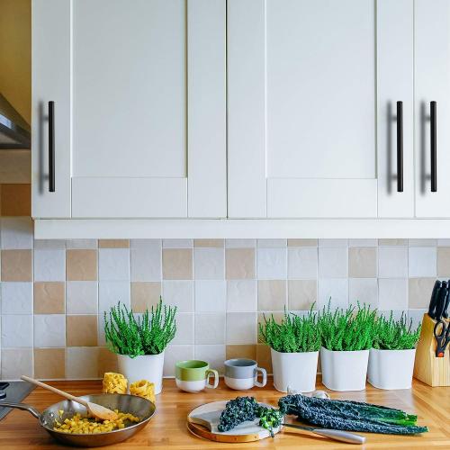 Ravinte 1 Pack 5 Cabinet Pulls Matte Black Stainless Steel Kitchen Drawer Cupboard Pulls Cabinet Handles 5 Length with 3 Hole Center