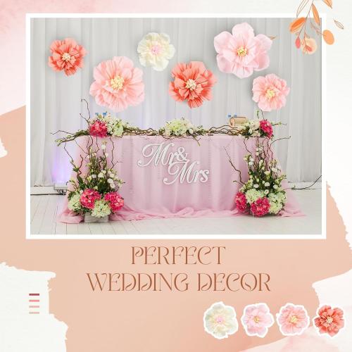 Cholemy 36 Pcs Tissue Paper Flowers, Crepe Decoration, Elegant Color