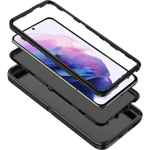 for Galaxy S21 Plus Case,Shockproof 3-Layer Full Body Protection [Without Screen Protector] Rugged Heavy Duty High Impact Hard Cover Case for Samsung Galaxy S21 Plus,All Black